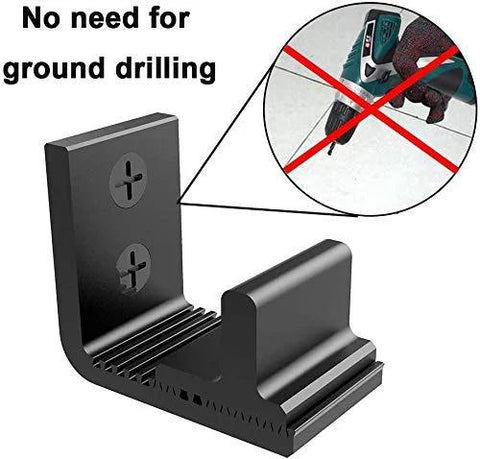 Bottom Floor Guide For Sliding Barn Door Adjustable Wall Mount No Ground Drilling Black 1 Piece Fits Door Thickness 3/4 To 2 3/8 Inches