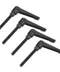 Four Pack M8 Male Thread Clamping Lever Handles Featuring Rock Solid Stainless Steel Construction With No Sweat Adjustment For Fast Machine Tweaks Black 70mm Finish