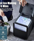 Countertop Ice Maker Delivering Swift Six Minute Bullet Cube Runs And Hefty Daily Yield Built As A Reliable Home Buddy For Party Shindigs And Weekend Hangs To Keep Drinks Crisp And Cold, shown with ice cubes inside.