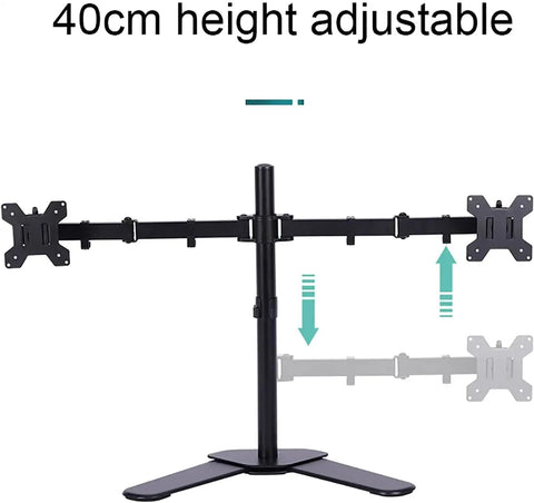 Universal Tabletop Monitor And TV Stand With Full Motion Articulating Arm Hella Adjustable Height and Swivel Tilt for 10 to 27 Inch Screens, 40cm adjustable.