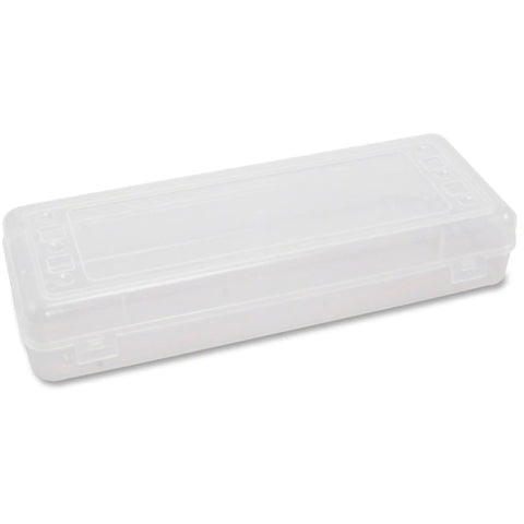 Stretch Art Box With Snap Shut Latch Clear Polypropylene Organizer for School and Art Supplies Durable Hinges and Double Clasp