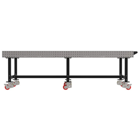 Heavy Duty Steel Welding Fixture Table With Sturdy Carry Handle And Precision Laser Cut Slots, 120x60 inch with locking casters.