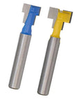 Shop Essential 1/4 Inch Shank Keyhole Router Bit Set With T Slot And T Track Cutters, includes two carbide tipped router bits.