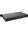 Top Shelf 1U Rackmount Firewall Rig With Intel Core I7 13700T, 32Gigs Ram, 512Gig Ssd, six 2.5GbE ports and dual 25GbE SFP28 fiber, rear view.