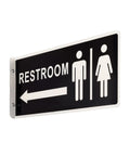 Double Sided Aluminum Restroom Sign For Home And Office Doors With Clear Readable Letters On Both Sides Large 12.1 By 5.5 Inches Metal Bathroom Door Sign For Office Home Or Business Environments.