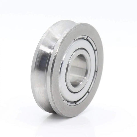 Heavy Duty V Groove Sealed Ball Bearings For Smooth Rolling On Pulleys And Linear Guides 10X30X8MM with shiny steel finish.
