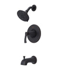 Auden Tub And Shower Faucet Set With Valve And Cartridge One Handle Multi Function Shower Head Tuscan Bronze Finish.