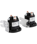 Pro Grade 12V 24V 48V 200A DC Contactor Relay For Electric Stacker Forklift Tail Plate And Oil Pump Start Switch, two relays with mounting brackets.