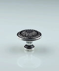 Vintage Sunflower Drawer Knob With Back Plate In Antique Silver Black Retro Cabinet Pull For Cupboard And Dresser