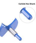 Forstner drill bit 90mm with carbide tip, blue-gray body and hex shank