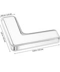 Eight Piece Silicone Corner Protectors for Baby Proofing and Home Safety slim edge guard with dimensions visible