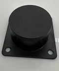 Close-up of a black mounting plate from Four Pack Beefy Stainless Steel Furniture Legs With Mounting Plates And Screws For Sofas Cabinets