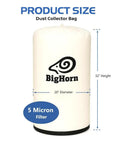 Pro Grade 20 Inch Diameter 5 Micron Dust Filter Bag 20 Inch By 32 Inch Replacement For OEM A04526 A04496 708698 Dust Collection