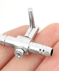 Close-up of Air Flow Control Valve For Aquarium Fish Tank 4 mm Inlet And Outlet Copper Nickel Plated Silver Tone Durable 10 Pack