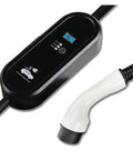 Heavy Duty Portable Ev Charger Type Two 16A Iec 62196 2 Evse Travel Cable with black control unit and white connector.