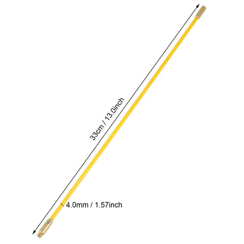 10 Pack 4mm Fiberglass Fish Tape Pull Push Wire Kit With Brass Connectors For Snaking Through Tight Walls Attics Crawl Spaces And Ceilings Easily, 33cm rod