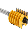 Heavy Duty 1/2 Inch Shank Finger Joint Router Bit For Woodworking Pros, yellow alloy cutter for precise timber joints.