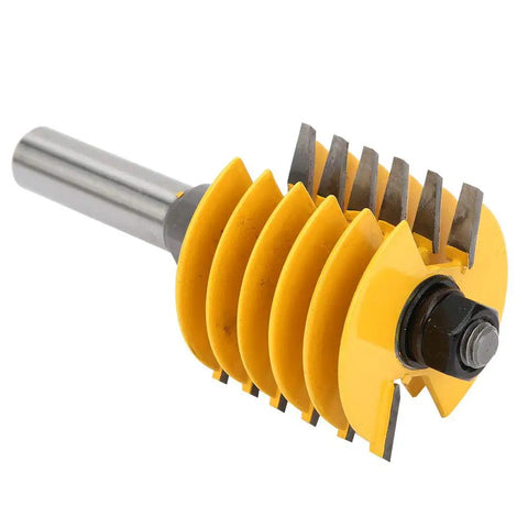 Heavy Duty 1/2 Inch Shank Finger Joint Router Bit For Woodworking Pros, yellow alloy cutter for precise timber joints.