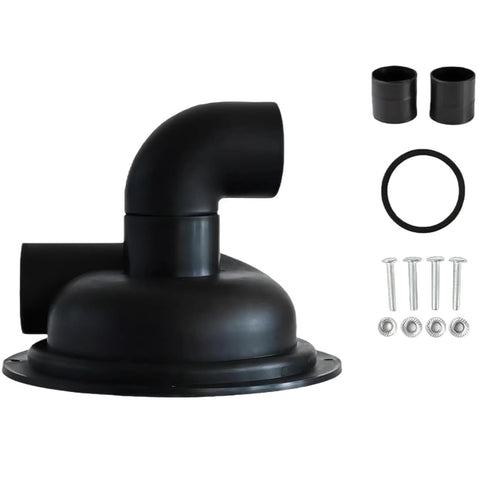 197 Mm Black Cyclone Separator Cover With Elbow Pre-Drilled Replacement For Dust Collection System Vacuum Accessories.