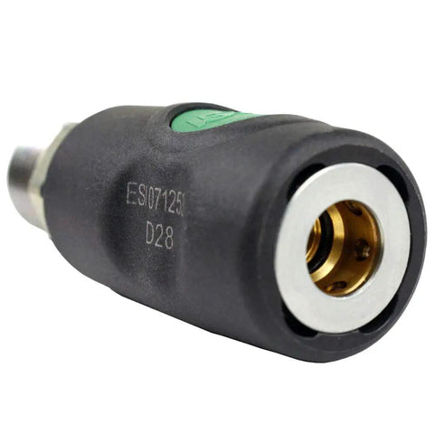 High Flow Safety Air Coupler One Half Inch MNPT with Non-Marring Composite Body, ESI 071253 European Style Quick-Connect Connector