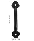 Vintage Black Alloy Drawer Pull Handle with dimensions, shown from the front. Part of Set Of 3 With Screws For Cabinets Wardrobes.