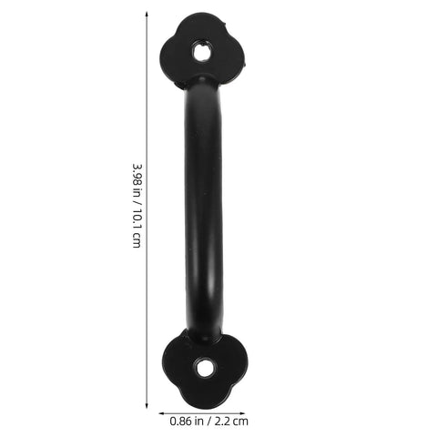 Vintage Metal Drawer Pulls Three Piece Set, Rustic Black Alloy Cabinet Handle with measurements shown