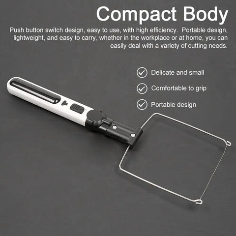 8 In 1 Cordless Hot Wire Foam Cutter Kit With USB Type C Charging And 2000mAh Battery showing compact design on black background