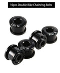 Beefy 10 Piece Double Chainring Bolts M8 Set For Road Mountain BMX Bikes And MTB Cranksets, black anodized aluminum view