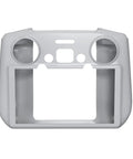Front view of grey silicone case cover for DJI RC 2 remote controller, designed to keep drops, scratches, and shocks in check.