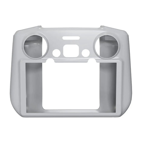 Front view of grey silicone case cover for DJI RC 2 remote controller, designed to keep drops, scratches, and shocks in check.
