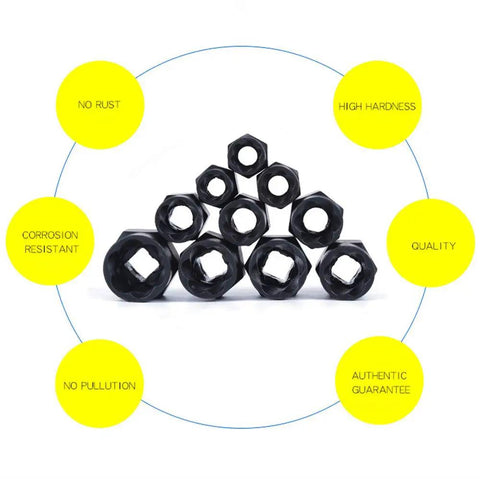 10 Piece Nut Remover Set For Impact Drivers, 9-19mm Nut Extractor Sockets displayed in a triangular format with benefits listed.