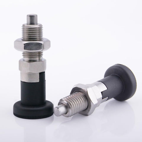 Two Pack Push Fit Ball Nose Spring Plungers Self Locking Indexing Pins With Lock Nut M10 Carbon Steel For Precise Positioning Quick Firm Fix