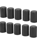 Black silicone caps from Premium Silicone Vacuum Hose Caps Kit For 16mm Intake Lines, 10 pack in grid layout