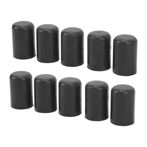 Black silicone caps from Premium Silicone Vacuum Hose Caps Kit For 16mm Intake Lines, 10 pack in grid layout