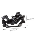 Top Shelf Aluminum Alloy Disc Brake Kit Two Sets Front Rear Mechanical Calipers, black caliper measuring 3.3x1.9 in, designed for bikes.
