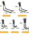 Heavy Duty Slatwall Hooks 14 Pack Black For Garage Organization And Tool Storage, Multi Size Wall Mount Hangers, Rust Resistant