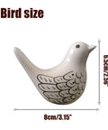 Pretty Sweet Bird Toilet Bolt Covers Premium Ceramic Bathroom Screw Caps Set Of 2 Smooth Install Decorative Pieces Totally Spice Up Your Restroom In Fresh White, 8cm x 6.5cm bird figure showing dimensions.
