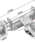 Heavy Duty Stainless Steel Sliding Bolt Door Latch With Zero Drama Install And Rock Solid Body Featuring Smooth Automatic Return Action Left Or Right Mount For Barn Doors Cabinets Silver 170Mm Size dimensions with measurements shown