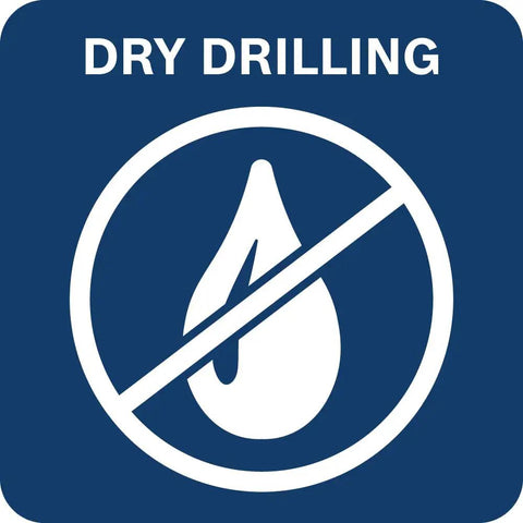 Dry drilling icon for Gt2000 4 Piece Carbide Tipped Glass And Tile Bit Set For DIY Friendly Pro Grade Precision With Diamond Ground Edges