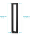 60 Inch Stainless Steel Push Pull Door Handle For Barn Doors And Glass Panels, square matte black rectangle with 1500mm length