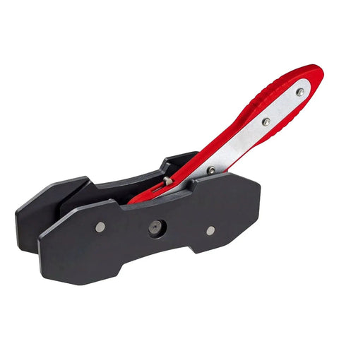Brake Caliper Press Tool 360 Degree Swing Ratchet Piston Spreader For Fixed And Floating Calipers, shown side view, red handle