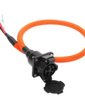 Built Tough Type 1 J1772 EVSE Inlet With 3.2 FT Level One And Two Charging Cable 16 Amp Electric Vehicle socket port close-up.
