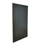Side view of 24 By 40 Inch Black Slatwall Panel for Retail and Garage Setup Ultra Flexible Store Display Wall for Tool Organization