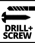 Heavy Duty Cordless Drill And Screwdriver 18 Volt Brushless Motor 50 Nm, graphic showing drill and screw iconography.