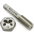 M12x1.0 Metric Tap And Die Set Right Hand HSS Tap And GCr15 Hex Die For Metal Thread Repair, compact and durable