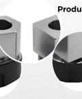 Close-up of ER32 collet block set for CNC milling and lathe workholding showing square and hex blocks with 60 and 90 degree indexing.