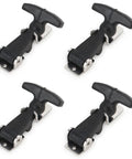 Flexible Heavy Duty Rubber Draw Latches With Brackets Stainless Steel Keeper 3 Inch T Handle Hasp Latch Catch, set of 4 pieces
