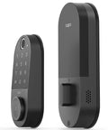 Smart WiFi Door Lock With Fingerprint Deadbolt And Remote App Control Featuring Keyless Entry Keypad Bluetooth Auto Unlock Goes The Distance With One Year Battery Life For Rock Solid Home Security And Zero Stress Daily Use, black finish, keypad access unit.