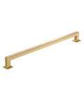 Lintel 18 Inch Center To Center Champagne Bronze Appliance Pull For Paneled Appliances And Large Cabinets Transitional Style Heavy Wide Profile Overall Length 19 1 4 Inches BP37450CZ