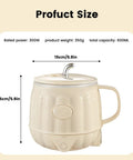Dual Pack 600 Ml Electric Heated Milk Cup Portable Coffee Warmer with Three In One Design for Boiling Water and Slow Stewing, 15cm size.